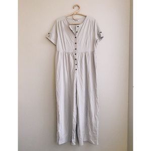 Misslook Button Front Wideleg Jumpsuit